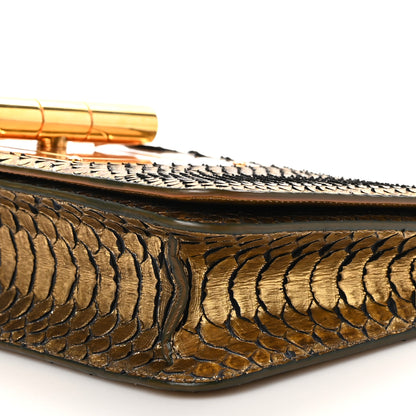Tom Ford Metallic Snakeskin Natalia East-West Shoulder Bag Gold 9 of 9
