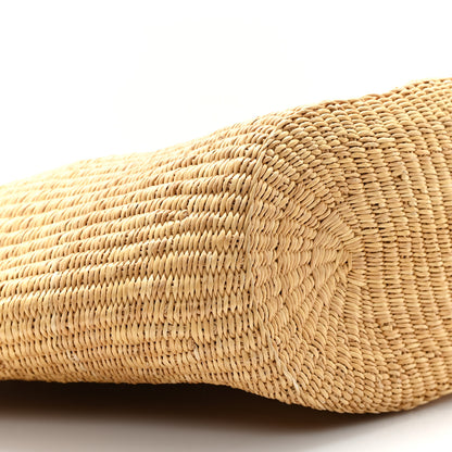 Loewe Raffia Calfskin Shell Basket Tote Natural Pecan 9 of 10