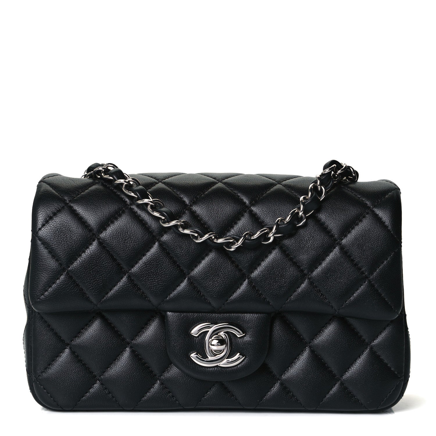 Chanel Lambskin Quilted Mini Rectangular Flap Black 1 of 11