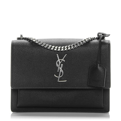 Saint Laurent Grained Calfskin Medium Monogram Sunset Black 1 of 6