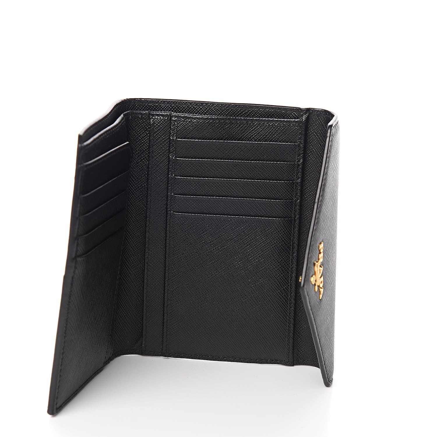 Prada Saffiano Compact Envelope Wallet Black 5 of 6