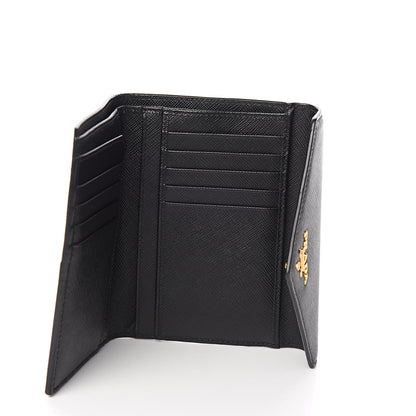 Prada Saffiano Compact Envelope Wallet Black 5 of 6