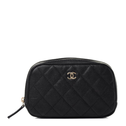 Chanel Caviar Quilted Small Curvy Pouch Cosmetic Case Black 1 of 11