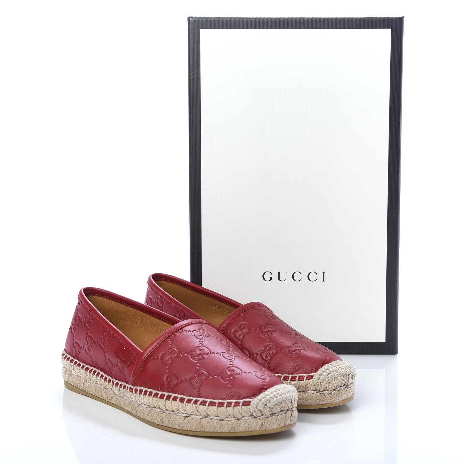 Gucci Guccissima Signature Espadrilles 35 Hibiscus Red 9 of 9