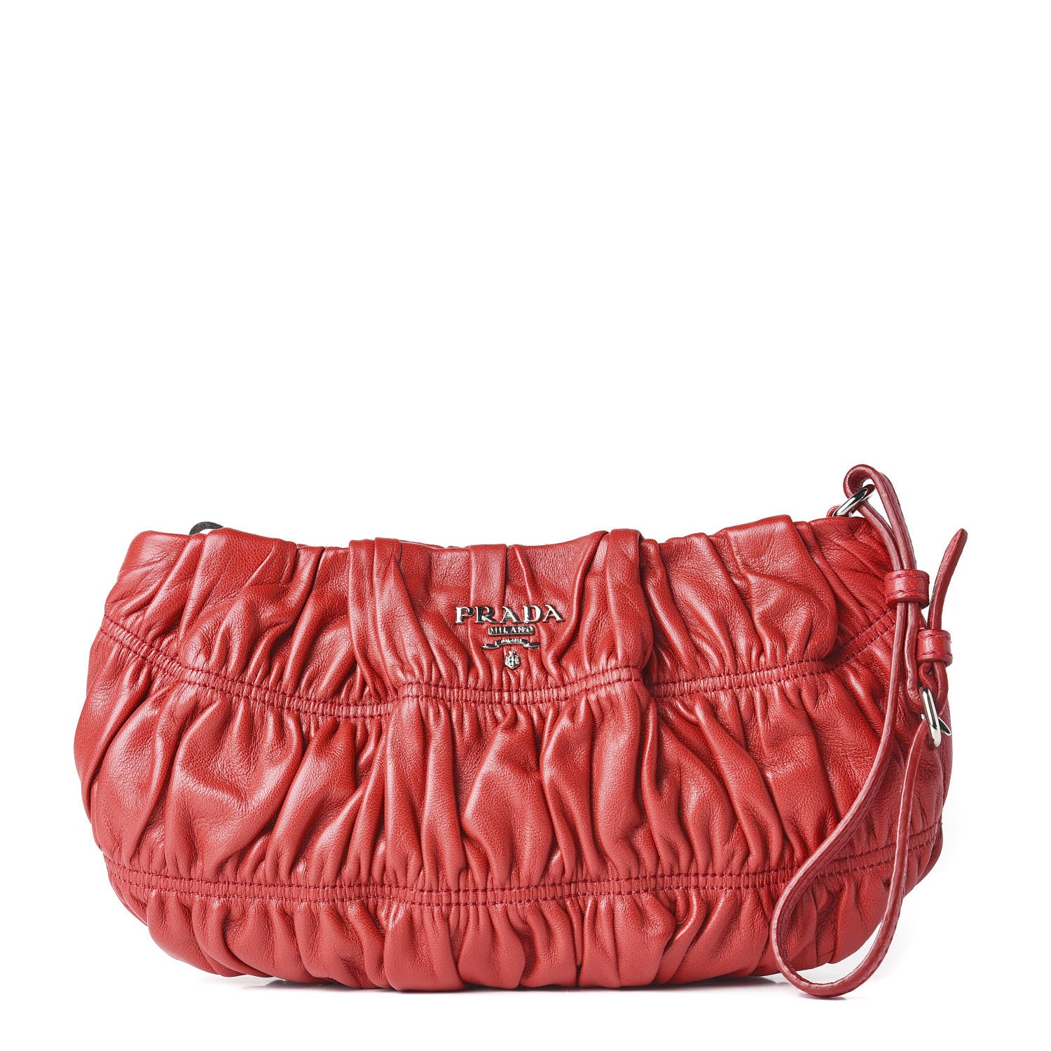 Prada Nappa Gaufre Wristlet Red 1 of 8
