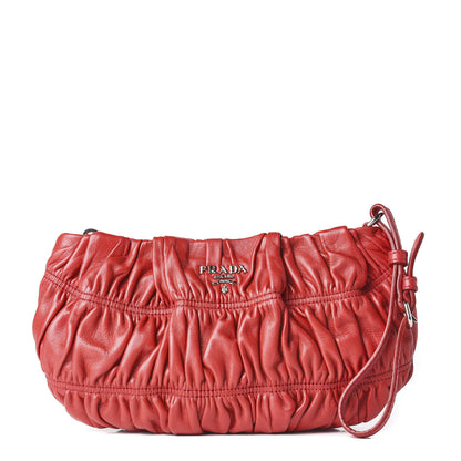 Prada Nappa Gaufre Wristlet Red 1 of 8