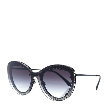 Chanel Acetate Metal Pearl Butterfly Sunglasses 4236-H Black 1 of 6