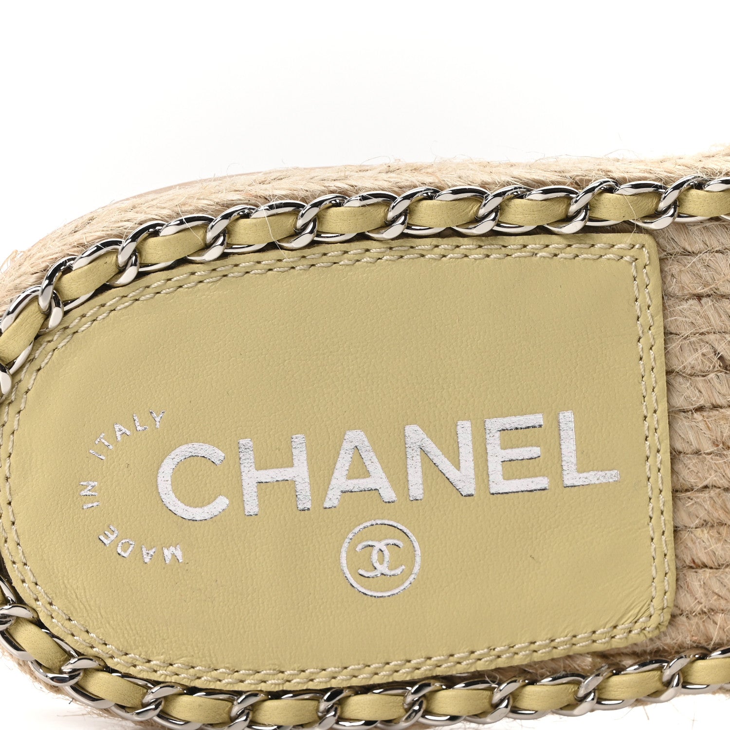 Chanel Lambskin Quilted CC Chain Espadrille Mules 41 Ivory 8 of 10