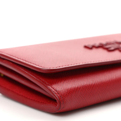 Prada Saffiano Monochrome Continental Wallet Fuoco 8 of 11