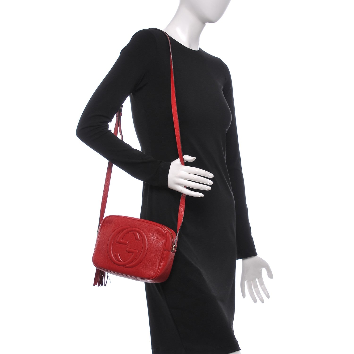 Gucci Pebbled Calfskin Small Soho Disco Bag Vibrant Red 2 of 8