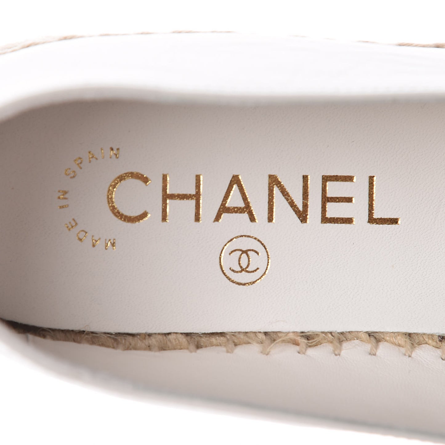 Distressed Patent CC Espadrilles 39 White