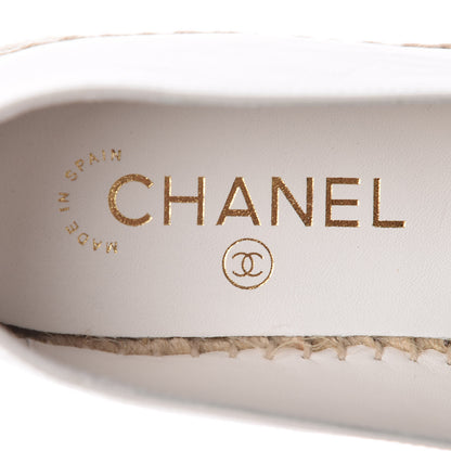 Chanel Distressed Patent CC Espadrilles 39 White 9 of 10