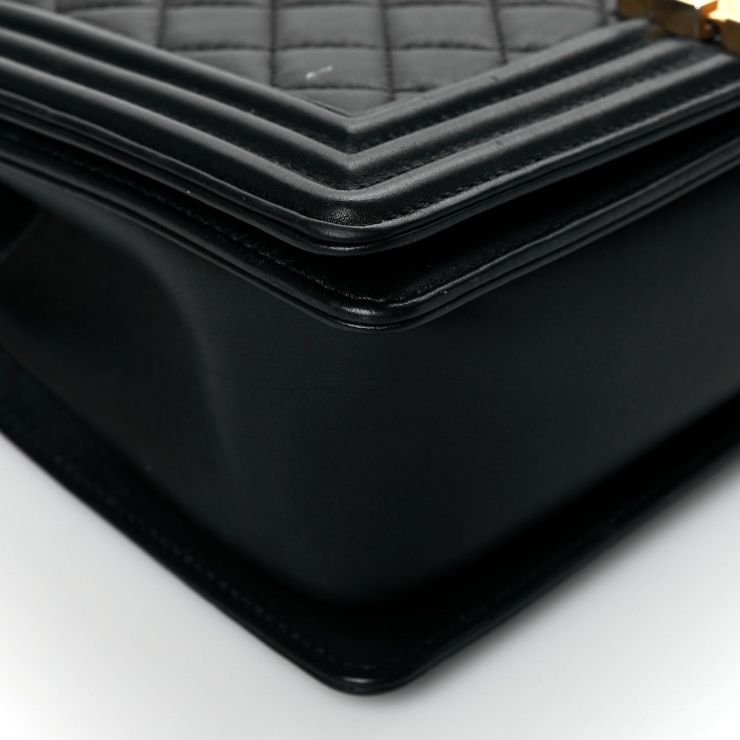 Calfskin Medium Boy Logo Top Handle Flap Black