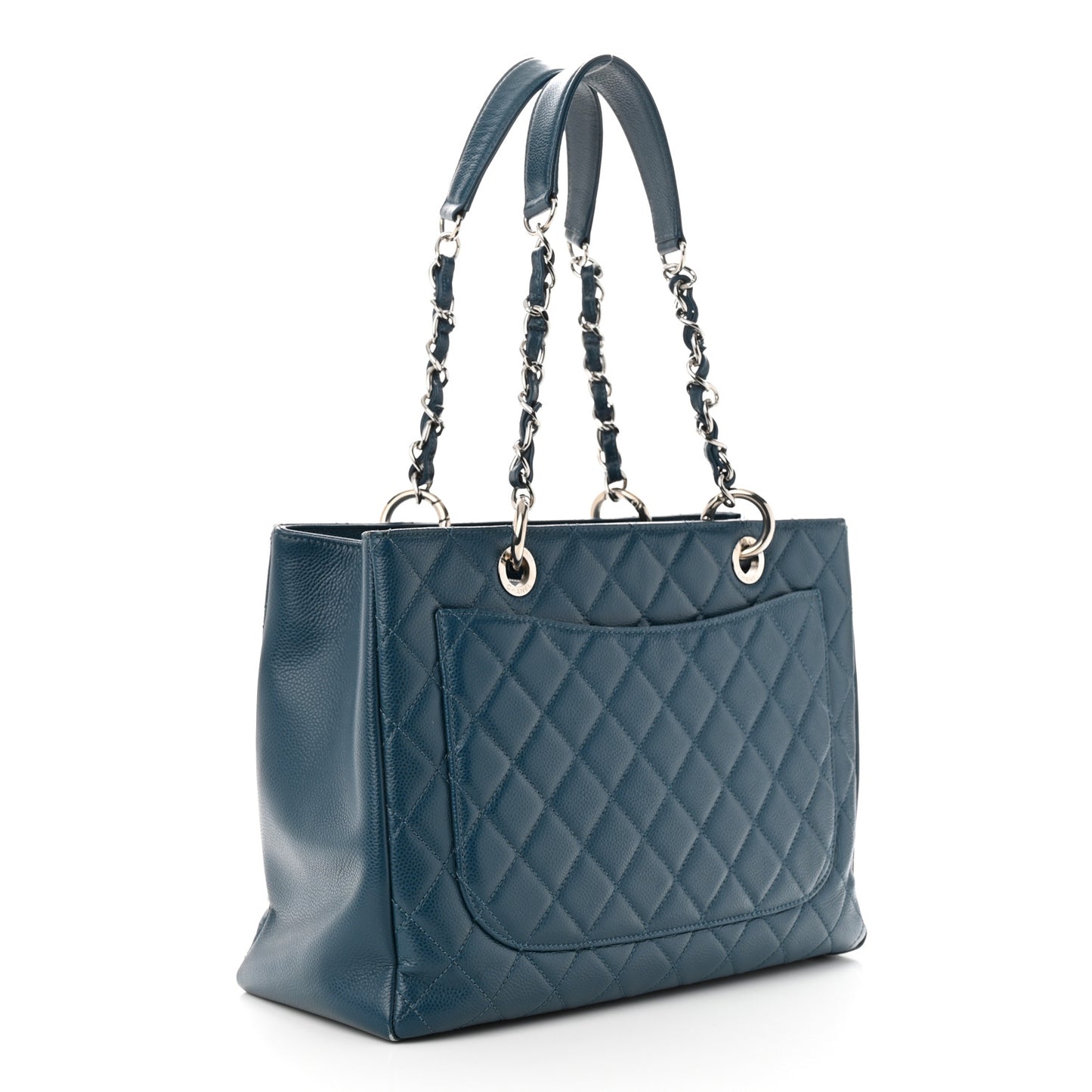 Caviar Quilted Grand Shopping Tote GST Dark Blue