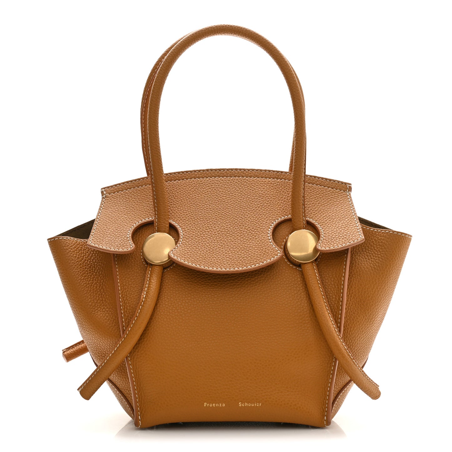 Grained Calfskin Small Pipe Bag Bronze Ecru