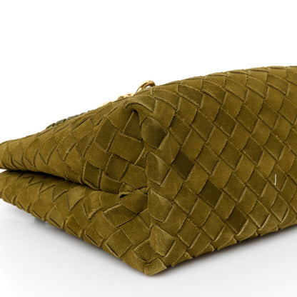 Bottega Veneta Suede Intrecciato Small Andiamo Shoulder Bag Olive Oil 9 of 10