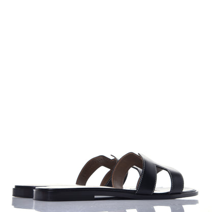 Hermes Box Calfskin Oran Sandals 40.5 Black 4 of 9