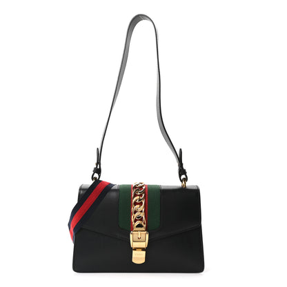Gucci Calfskin Small Sylvie Shoulder Bag Black 1 of 10