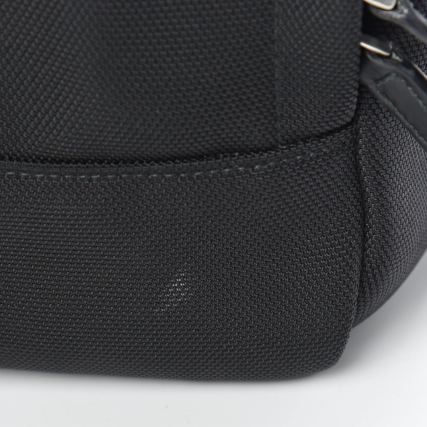 Techno Canvas Appia Calfskin Web Tote Backpack Black