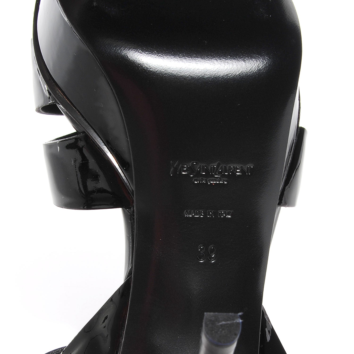 Saint Laurent Patent Tribute 75 Platform Sandals 39 Black 6 of 7