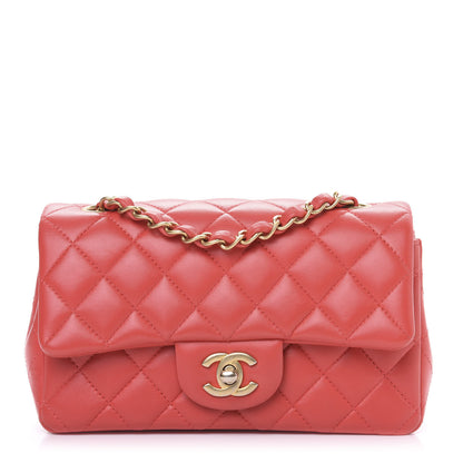 Chanel Lambskin Quilted Mini Rectangular Flap Red 1 of 11