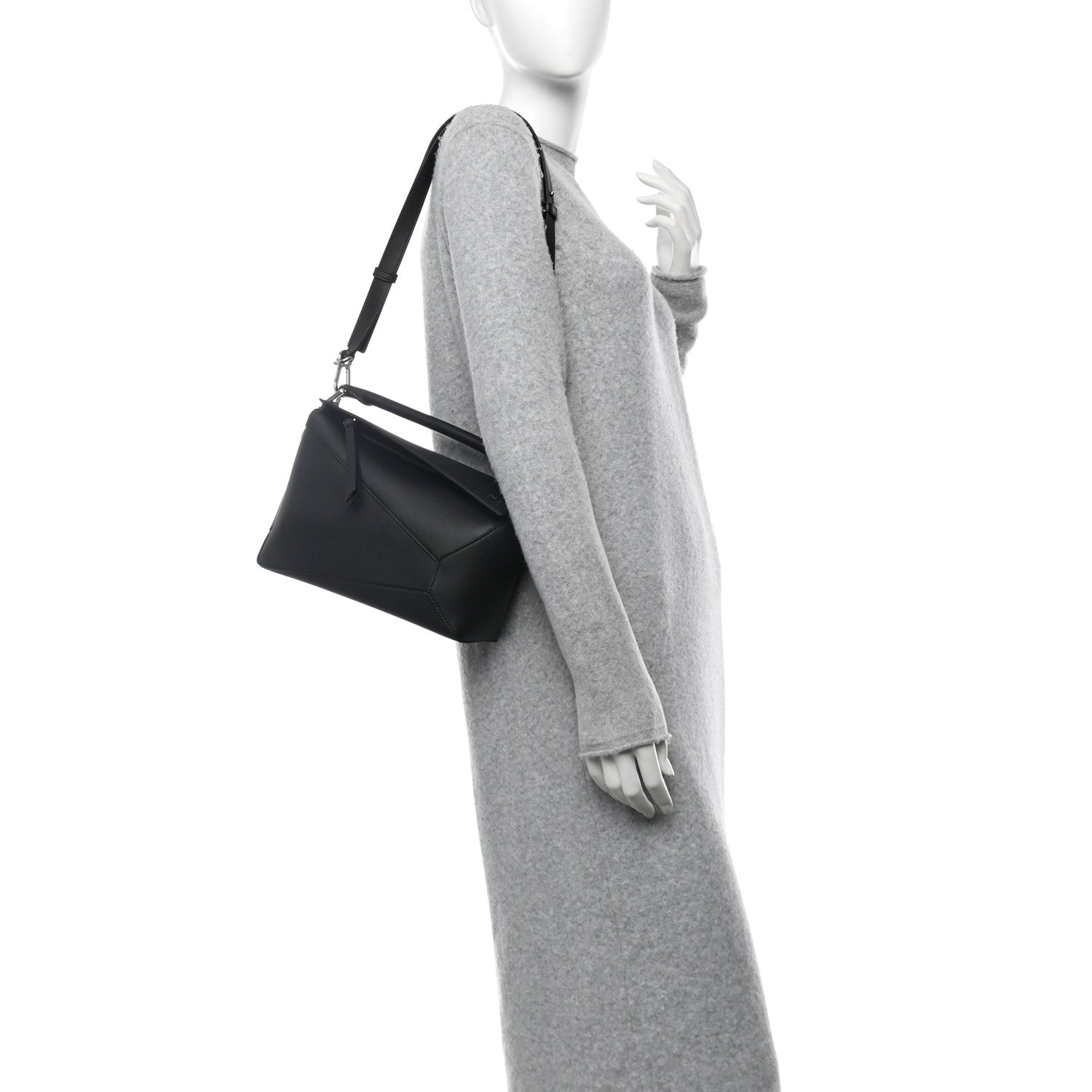 Loewe Calfskin Small Puzzle Edge Bag Black 2 of 9