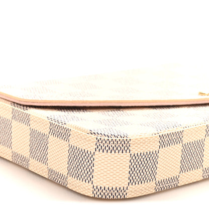 Louis Vuitton Damier Azur Pochette Felicie Chain Wallet Rose Ballerine 8 of 9