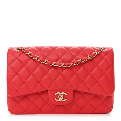 Chanel Caviar Quilted Jumbo Double Flap Red 1 of 11
