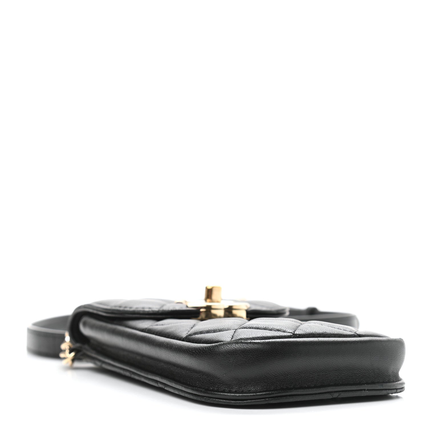 Chanel Lambskin Quilted Phone Clutch With Chain Black 4 of 10