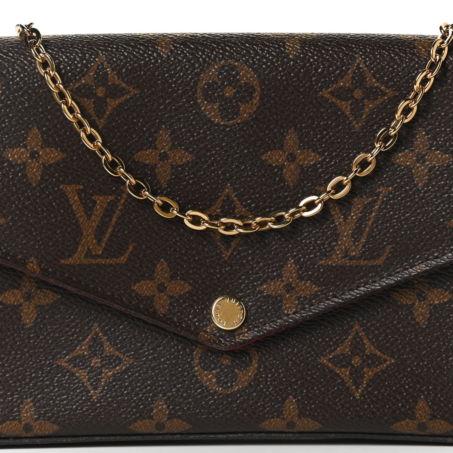 Louis Vuitton Monogram Pochette Felicie Chain Wallet Fuchsia 7 of 11