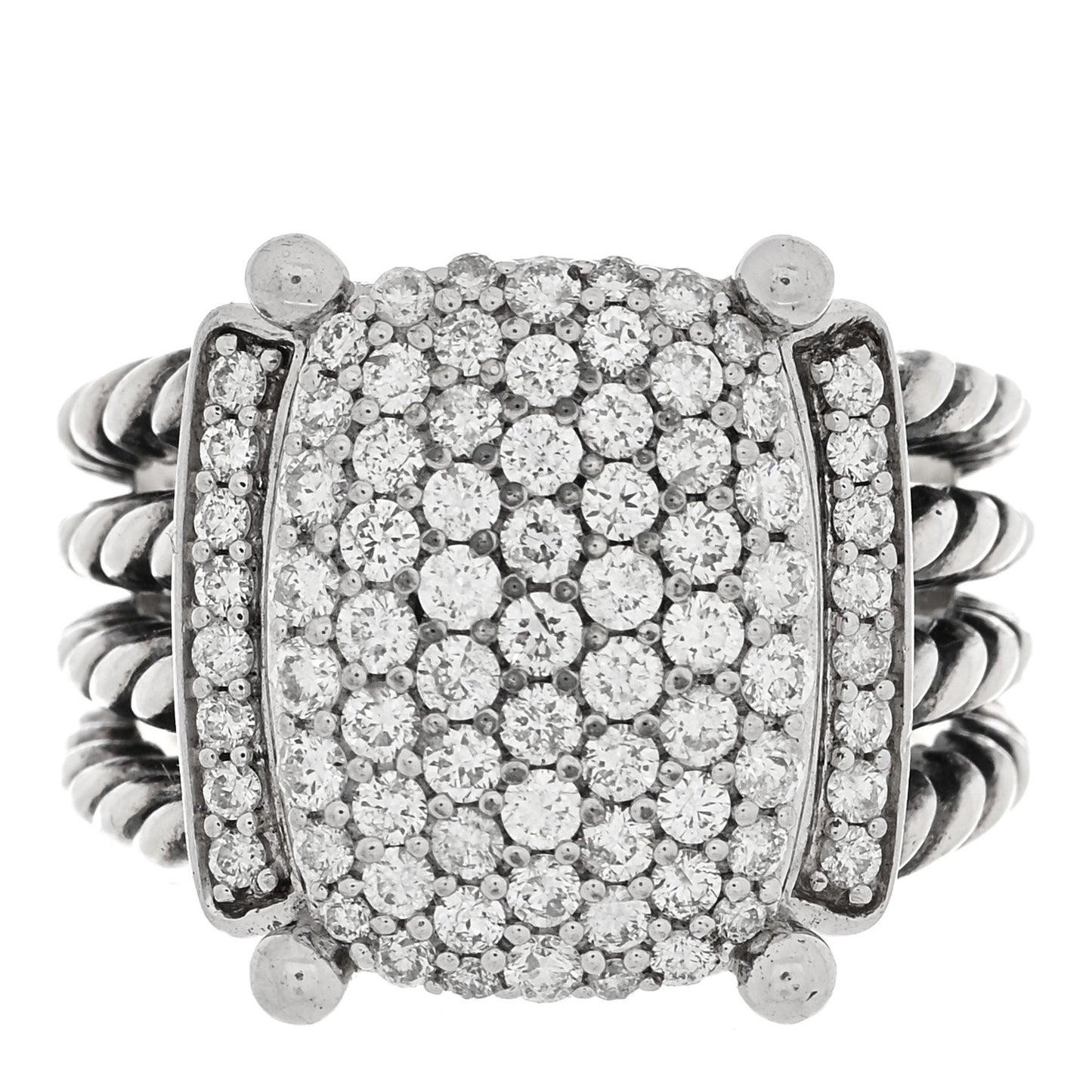 Sterling Silver Diamond 16mm Wheaton Ring 54 7