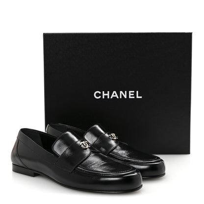 Chanel Calfskin CC Moccasin Loafers 38.5 Black 20 of 20