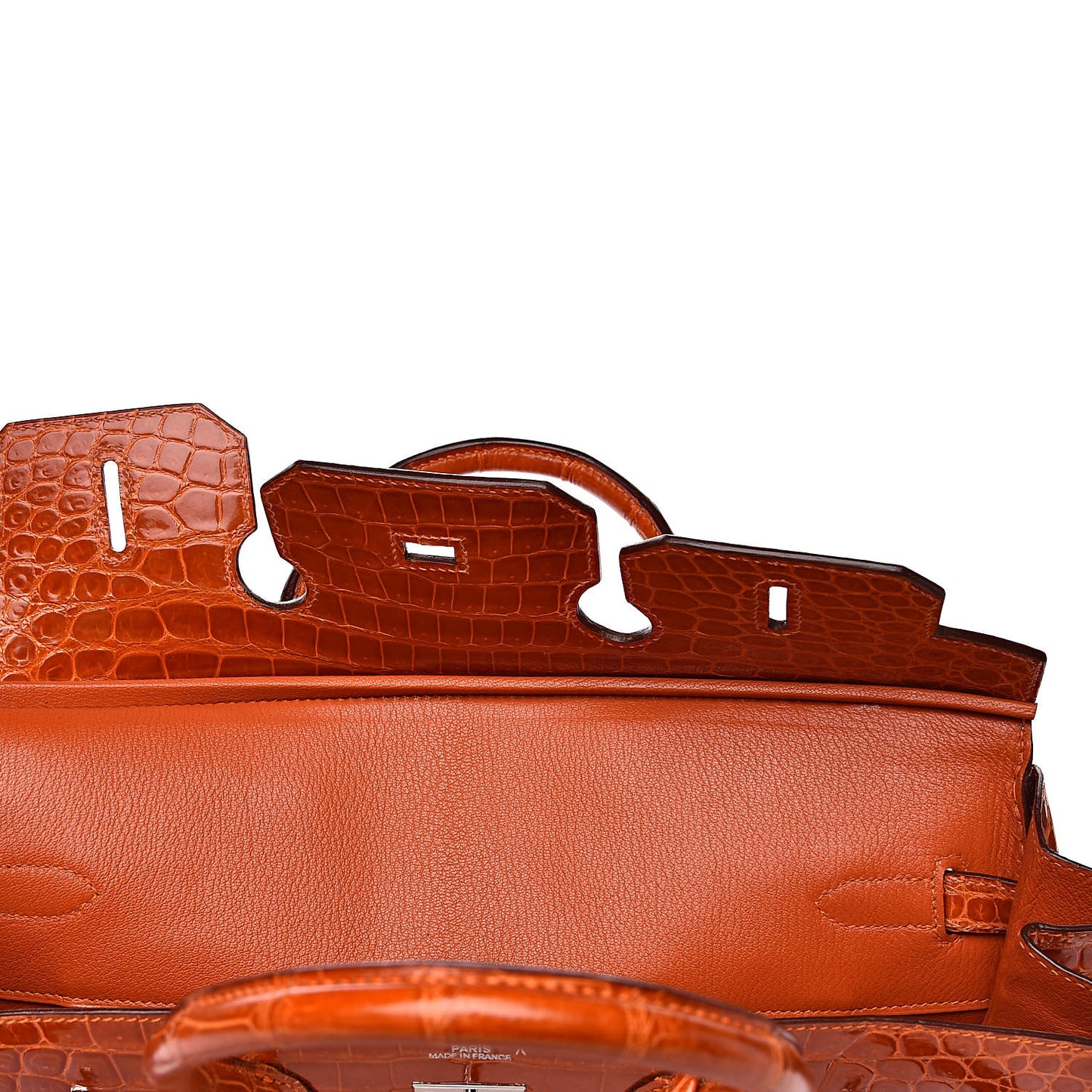 Shiny Porosus Crocodile Birkin 35 Orange