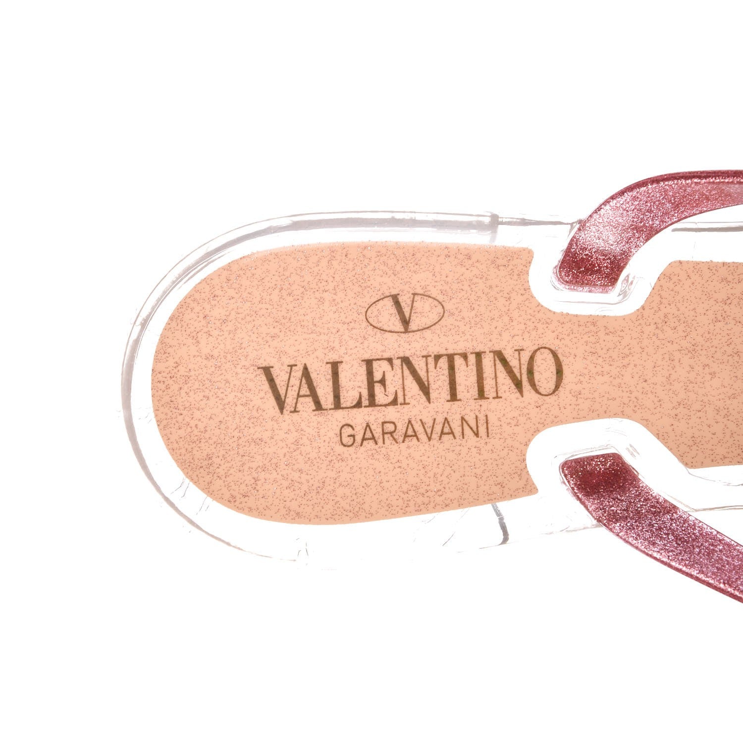 Valentino Garavani PVC Jelly Glitter Rockstud Bow Thong Sandals 41 Pink 7 of 8