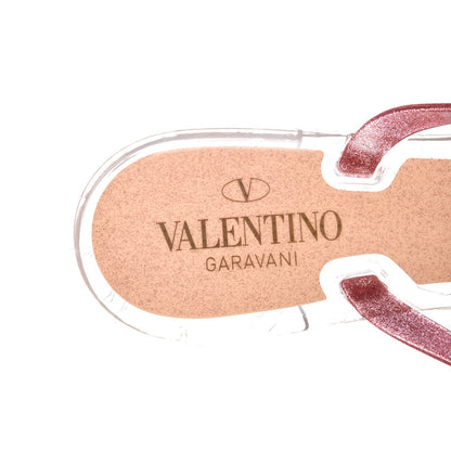 Valentino Garavani PVC Jelly Glitter Rockstud Bow Thong Sandals 41 Pink 7 of 8