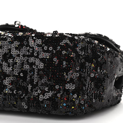 Chanel Sequin Medium Single Flap Multicolor Black 10 of 10