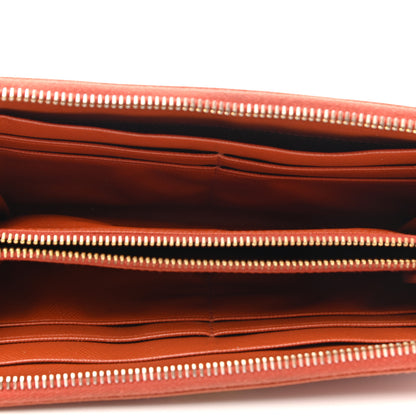 Prada Saffiano Metal Zip Around Wallet Rame 5 of 9