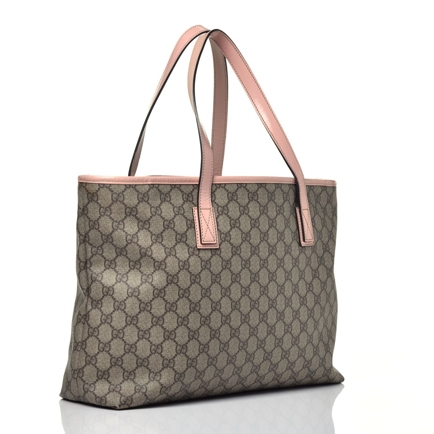 Gucci GG Supreme Monogram Medium Zippered Shopping Tote Pink 2 of 13