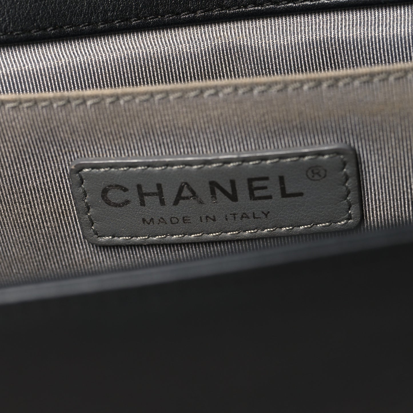 Lambskin Chevron Quilted Medium Boy Flap Black