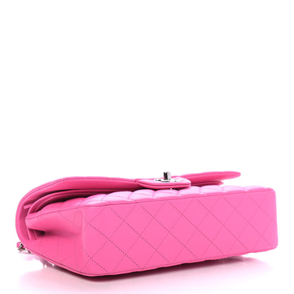 Chanel Lambskin Quilted Medium Double Flap Neon Pink 4 of 9