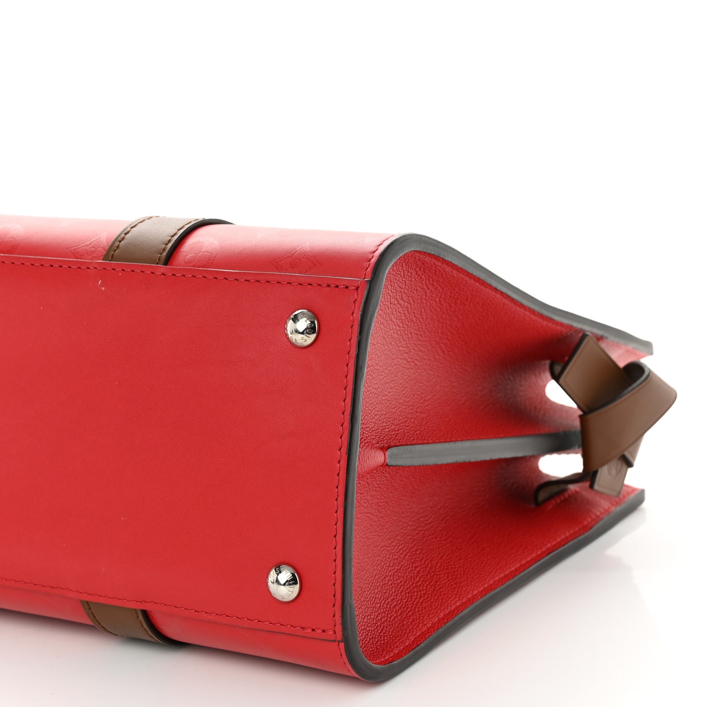 Monogram Cuir Plume Very Tote MM Rubis Noisette