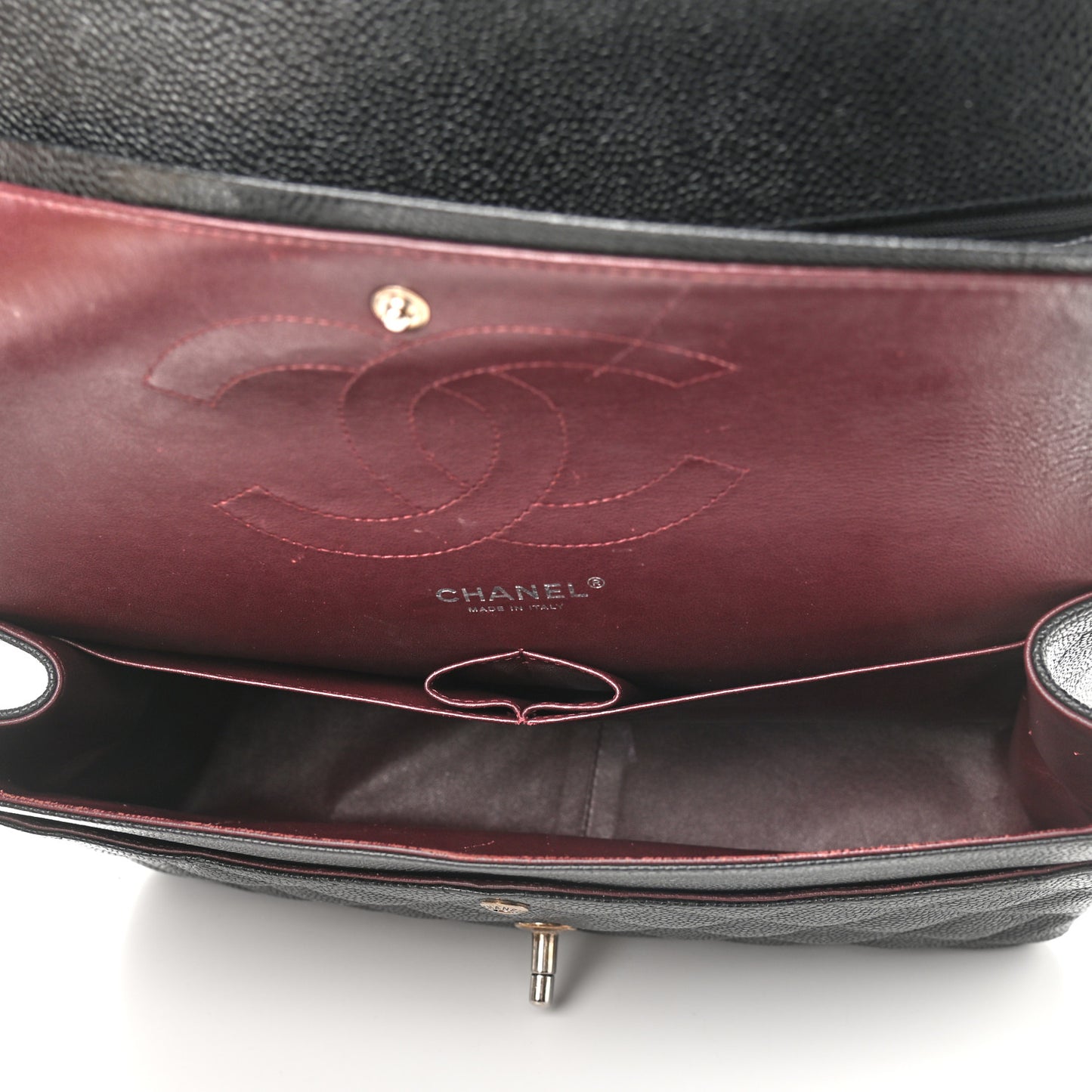 Caviar Quilted Jumbo Double Flap Black