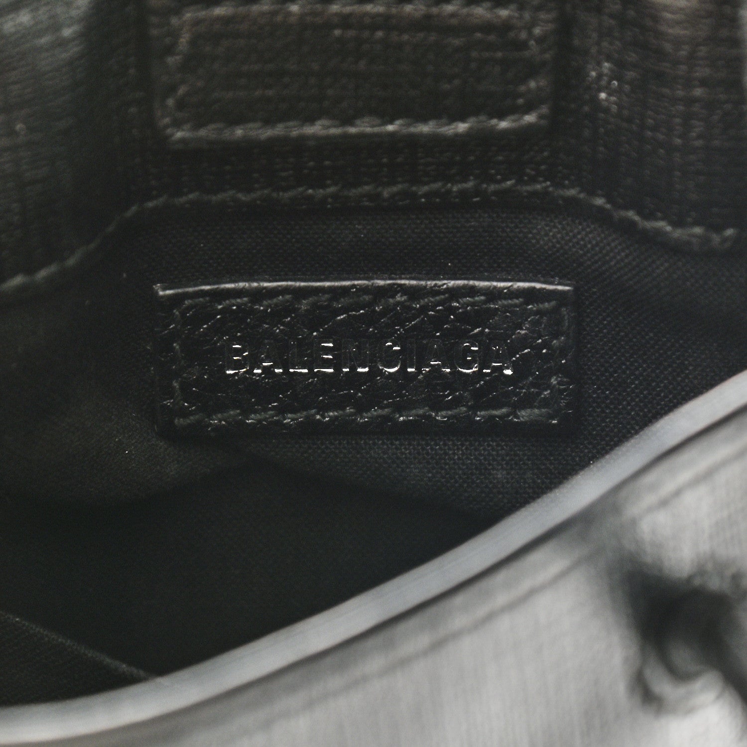 Balenciaga Squared Calfskin Logo Shopping Phone Holder Bag Black 6 of 9