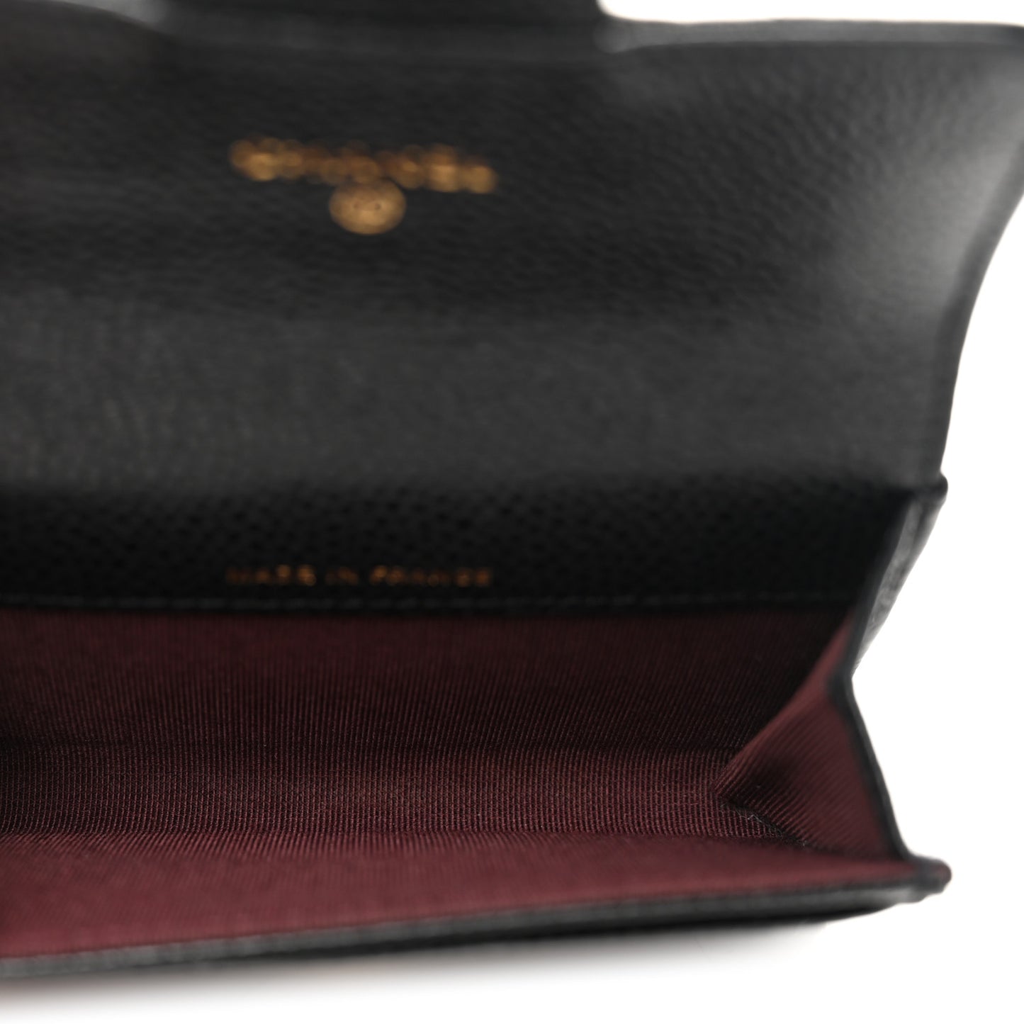 Caviar Quilted Flap Card Holder Wallet Black