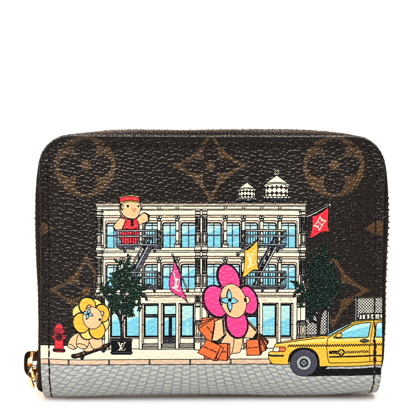 Monogram 2022 Christmas Animation New York Soho Zippy Coin Purse Yellow