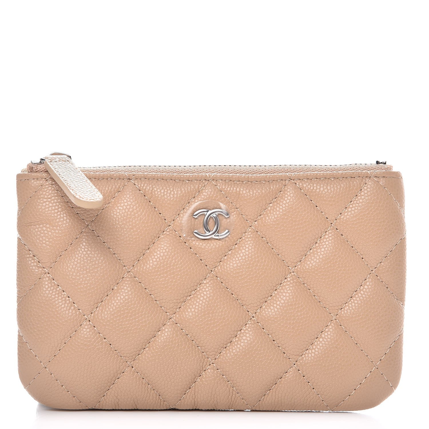 Chanel Caviar Quilted Small Cosmetic Case Beige 1 of 8