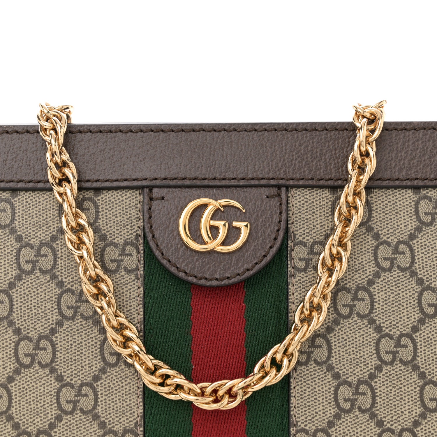 Gucci GG Supreme Monogram Web Small Ophidia Chain Shoulder Bag Brown 8 of 10