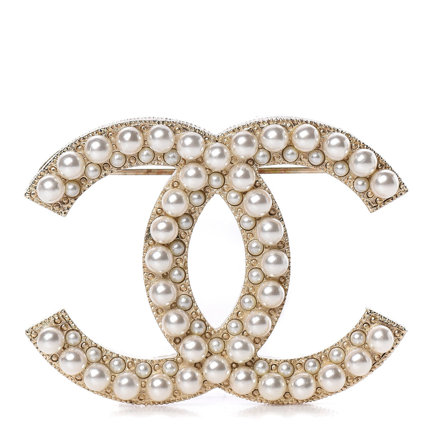 Pearl CC Brooch Gold