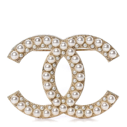 Chanel Pearl CC Brooch Gold 1 of 5