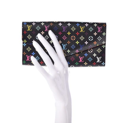 Louis Vuitton Monogram Multicolor Sarah Wallet NM Black Grenade 2 of 11